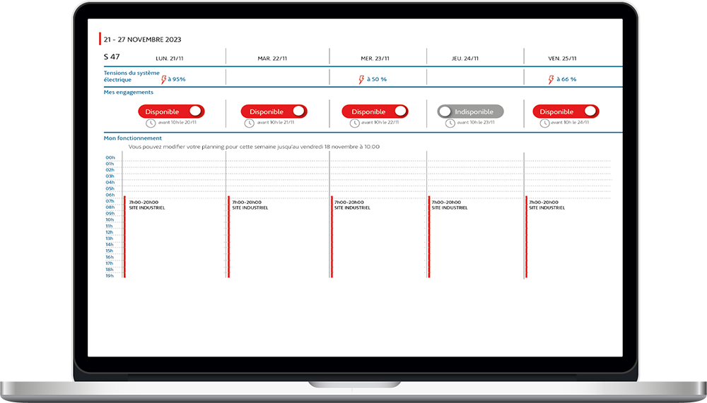 dreams - planning de suivi des effacements